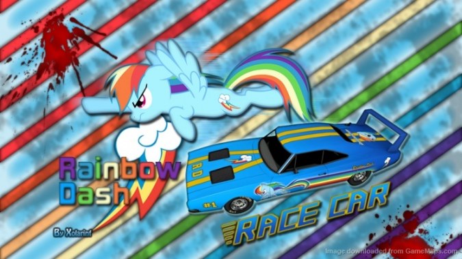 Rainbow Dash race car