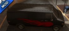 Repainted van (Painted black with flame)